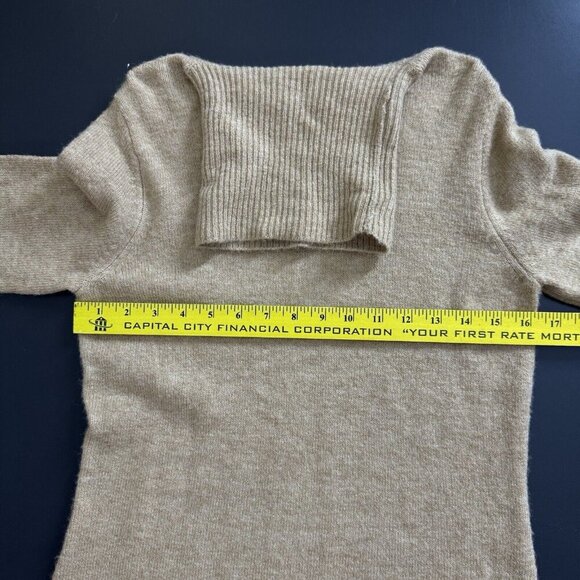 Rachel Zoe Tan Rib Knit Turtleneck Sweater Dress Midi Sweater - Picture 4 of 6